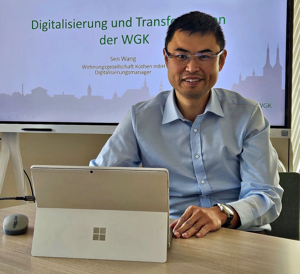 Sen Wang ist der Digitalisierungsmanager der Wohnungsgesellschaft Köthen.