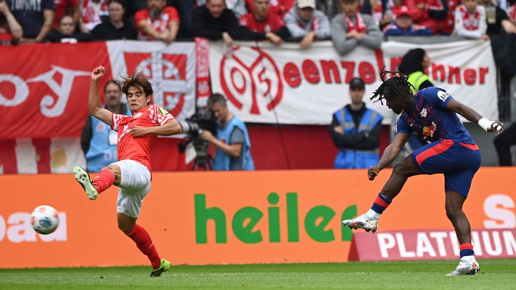 Johan Bakyoko erzielt das 1:0 für RB in Mainz