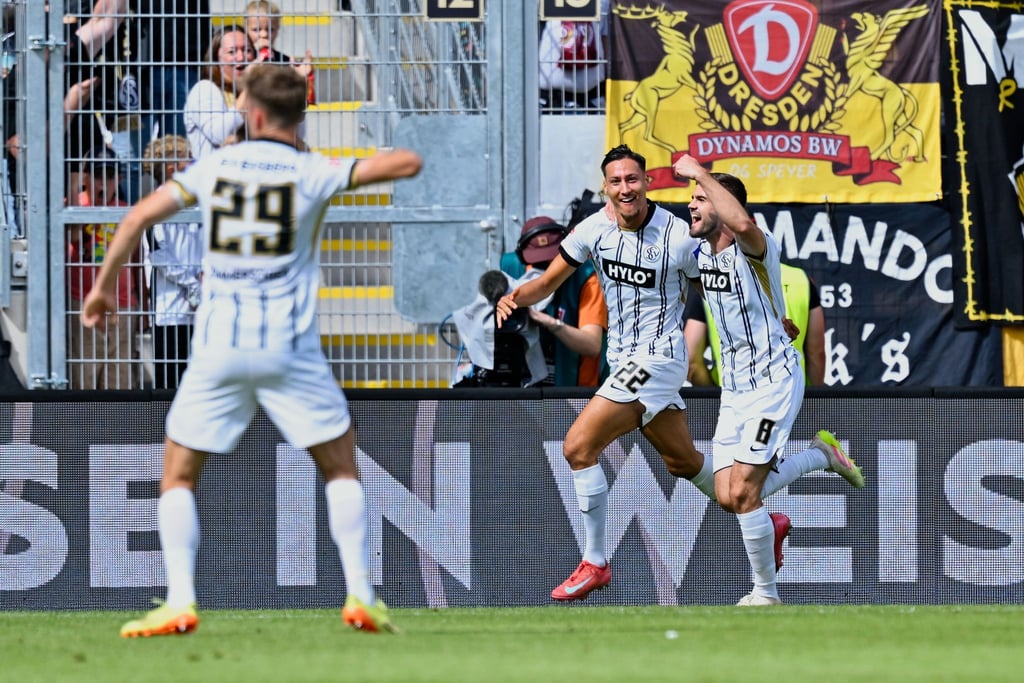 Traf gegen Dresden doppelt: Elversbergs Younes Ebnoutalib.