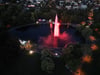 Die Fontäne am Sonntagabend: Die Illumination war der krönende Abschluss des Fontäne-Fests. 