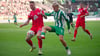 Jan Löhmannsröben (l.), hier im Duell mit Ex-HFC-Spieler Robin Friedrich von Chemie Leipzig, ist beim Halleschen FC zurück in der Startelf.