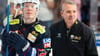 Jonas Müller und Cheftrainer Serge Aubin von den Eisbären Berlin können einen weiteren denkwürdigen Sieg in Köln feiern.