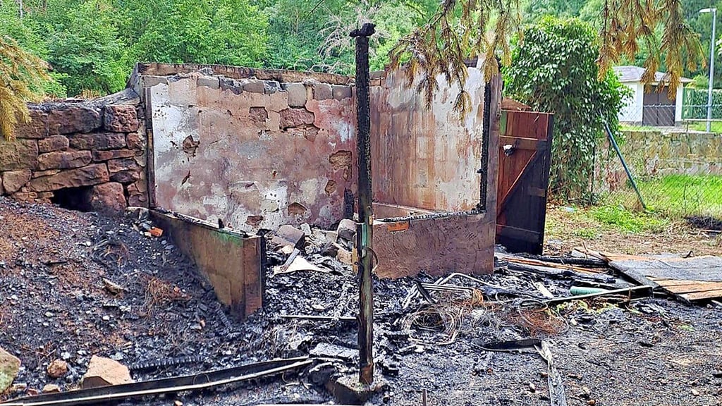 Die Laube wurde beim Brand in Mansfeld komplett zerstört.