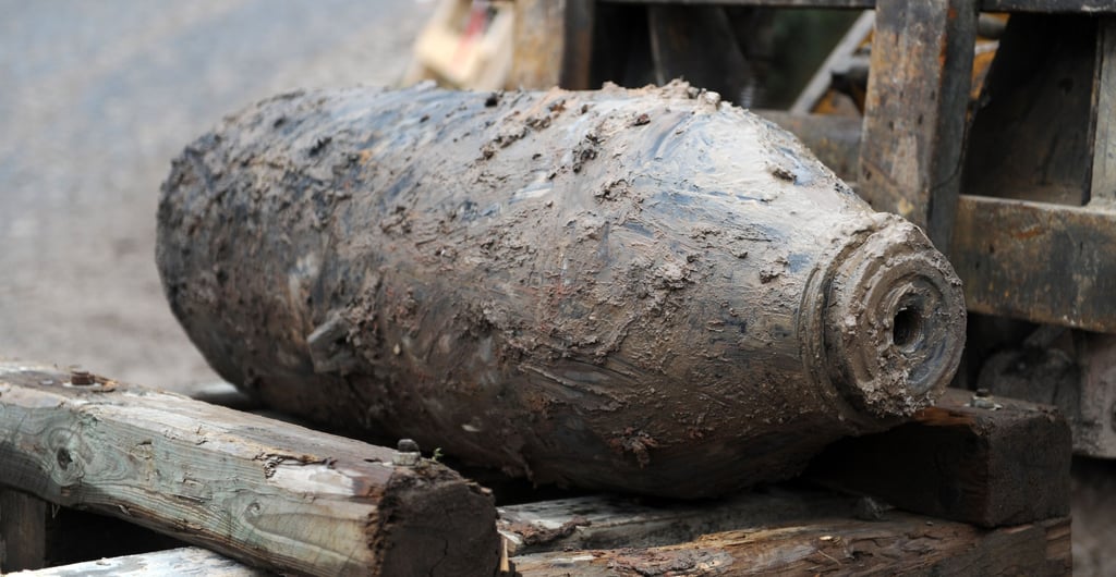 Eine Fliegerbombe, die bei Bauarbeiten entdeckt wurde. Jährlich werden deutschlandweit rund 5.000 Bomben geräumt.