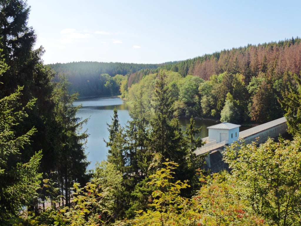 Unter anderem an der Zillierbachtalsperre führt der Forstrundwanderweg vorbei.