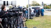 Viele Medienvertreter waren zur Haftentlassung von Christian B. anwesend.