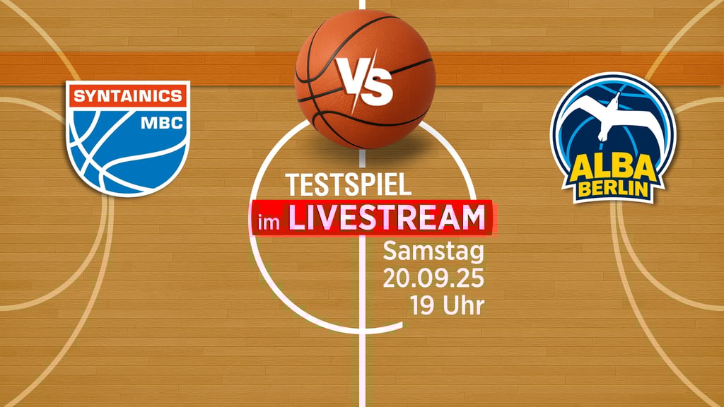Syntainics MBC testet Alba Berlin. Die Volksstimme und Mitteldeutsche Zeitung übertragen das Spiel live.