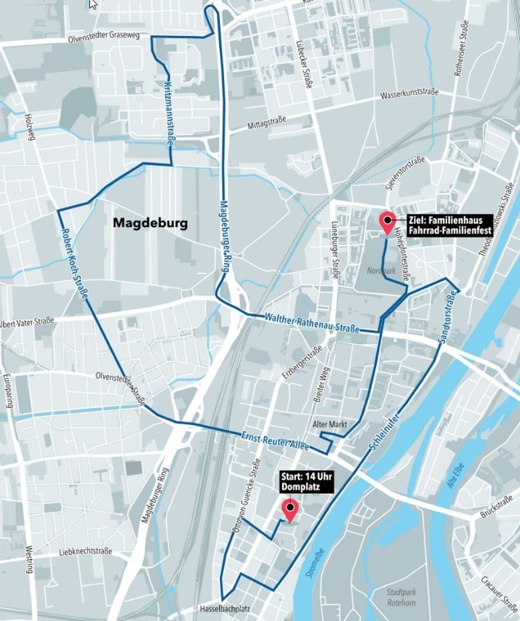 Die Route für Fahrraddemo am 21.9.2025