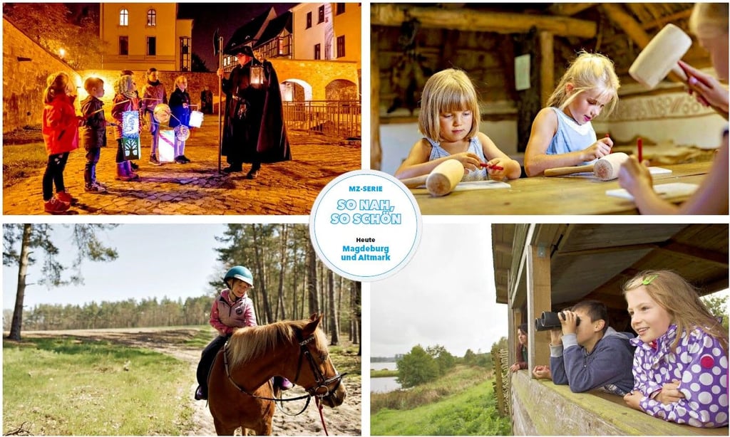 Lichterführung in der Landeshauptstadt, Geschichte in der Langobardenwerkstatt, Reiten in der Altmark und Natur pur im Naturpark Drömling