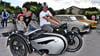 Michael Kolbig aus Weferlingen fährt eine Simson-AWO 425. Abwechselnd im Beiwagen mit an Bord sind Gustav (v.l.), Leon und Timo.