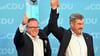 Mario Voigt und Markus Söder frotzeln über ein Bratwurst-Wettessen. (Archiv)