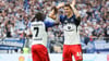 Brach den Tor-Bann des HSV: Luka Vuskovic (r).