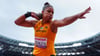 Kugelstoßerin Yemisi Ogunleye steht im Finale der Leichtathletik-Weltmeisterschaften.