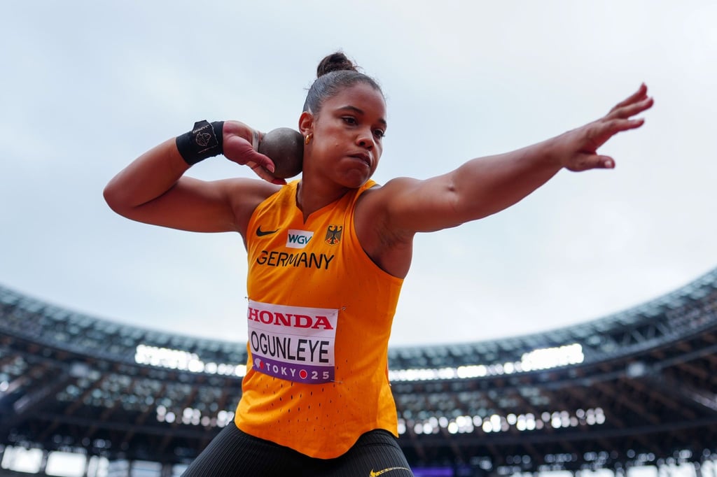 Kugelstoßerin Yemisi Ogunleye steht im Finale der Leichtathletik-Weltmeisterschaften.