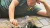 Eselkind Samira wird jetzt von Tierparkchef Michael Engelmann betreut, nachdem seine Mutter verstorben ist.