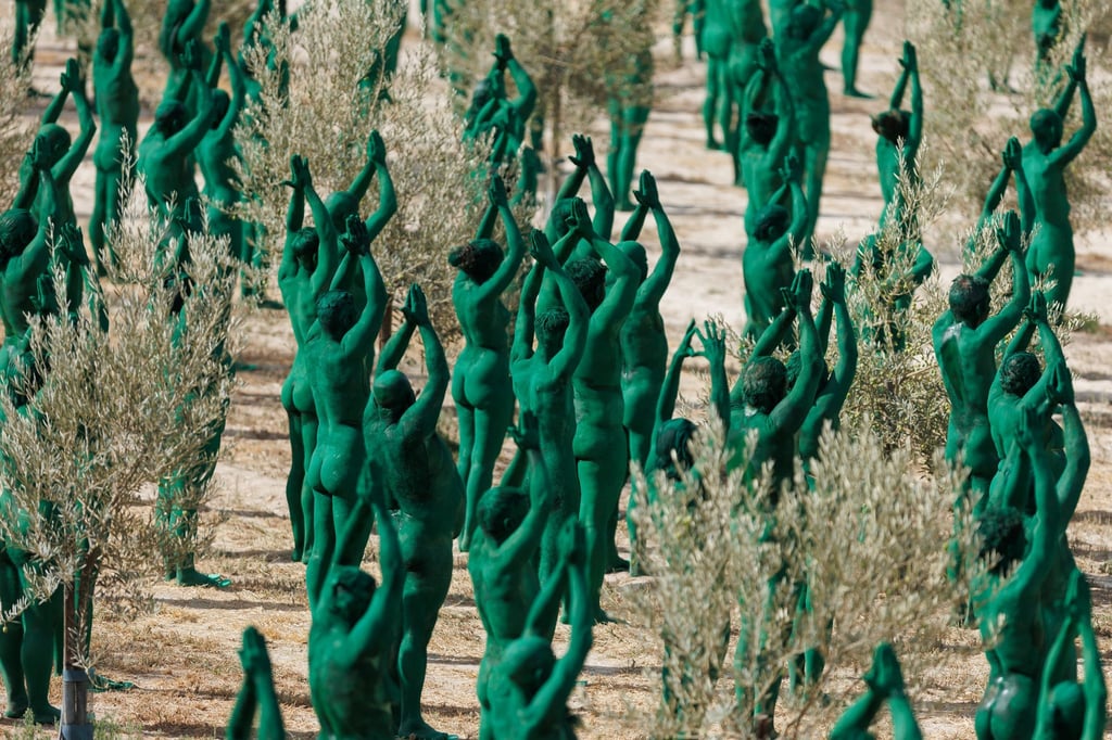 Intensives Grün: Spencer Tunicks erste Kunstinstallation in Andalusien.