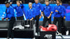 Team Europa mit dem Deutschen Alexander Zverev (4. v. l.) liegt beim Laver Cup gegen Team Welt in Führung.