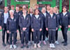 Die Teilnehmer des  Bundesfinales für den Schulwettbewerb „Schüler trainieren für Olympia & Paralympics“ in Berlin vor ihrer Abreise von Wolmirsleben.