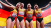 Gewannen WM-Bronze: Sophia Junk, Sina Mayer, Gina Lückenkemper und Rebekka Haase (v. l.).
