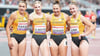 Gewannen WM-Bronze: Rebekka Haase, Sina Mayer, Gina Lückenkemper und Sophia Junk (v. l.).