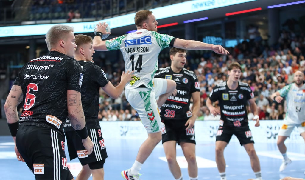 Omar Ingi Magnusson war mit elf Toren bester Schütze des SCM beim 31:31 gegen den HC Erlangen.