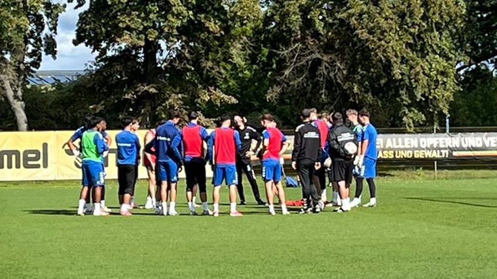 Die Spieler vom 1. FC Magdeburg beim Training am Dienstag.