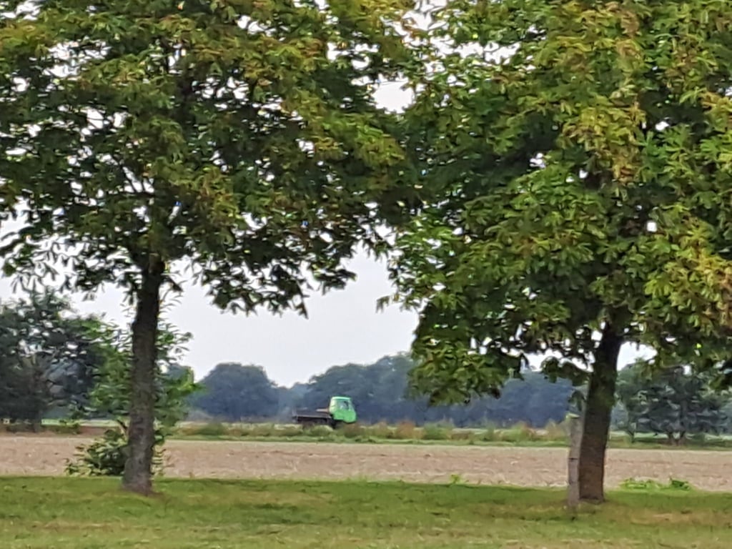 Das Foto zeigt ein Fahrzeug vom Typ Multicar auf dem Radweg.