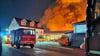 So sah es am Brandort in Riethnordhausen nach dem  Eintreffen der Feuerwehren am Einsatzort aus.