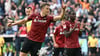 Benedikt Pichler (vorn) fehlt Hannover 96 wegen einer Knieverletzung. (Archivbild)