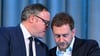 Thüringens Regierungschef Mario Voigt und Sachsens Ministerpräsident Michael Kretschmer (beide CDU) hoffen auf wirtschaftliche Impulse durch Aufträge zur Verteidigungssicherheit. (Archivbild)