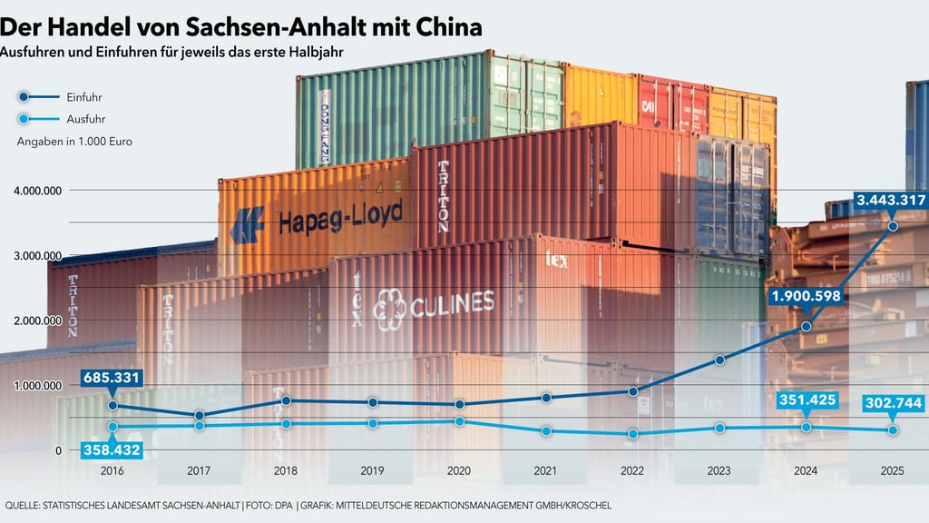 Die Importe aus China haben sich in drei Jahren verdreifacht.