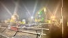 Arbeiten im Scheinwerferlicht: In der Nacht zum Freitag ging es auf der Baustelle bei Wörmlitz los.