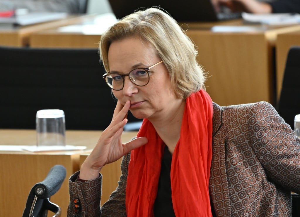 Die BSW-Vorsitzende Katja Wolf ist gegen die Ansiedlung von Rüstungsindustrie in Thüringen. (Archivbild)