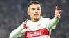 Badredine Bouanani durfte über sein Tor für den VfB Stuttgart jubeln - dank einer Vorlage von Torwart Alexander Nübel.