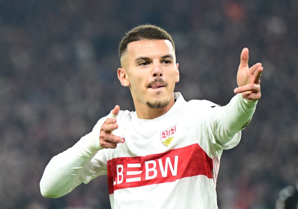 Badredine Bouanani durfte über sein Tor für den VfB Stuttgart jubeln - dank einer Vorlage von Torwart Alexander Nübel.