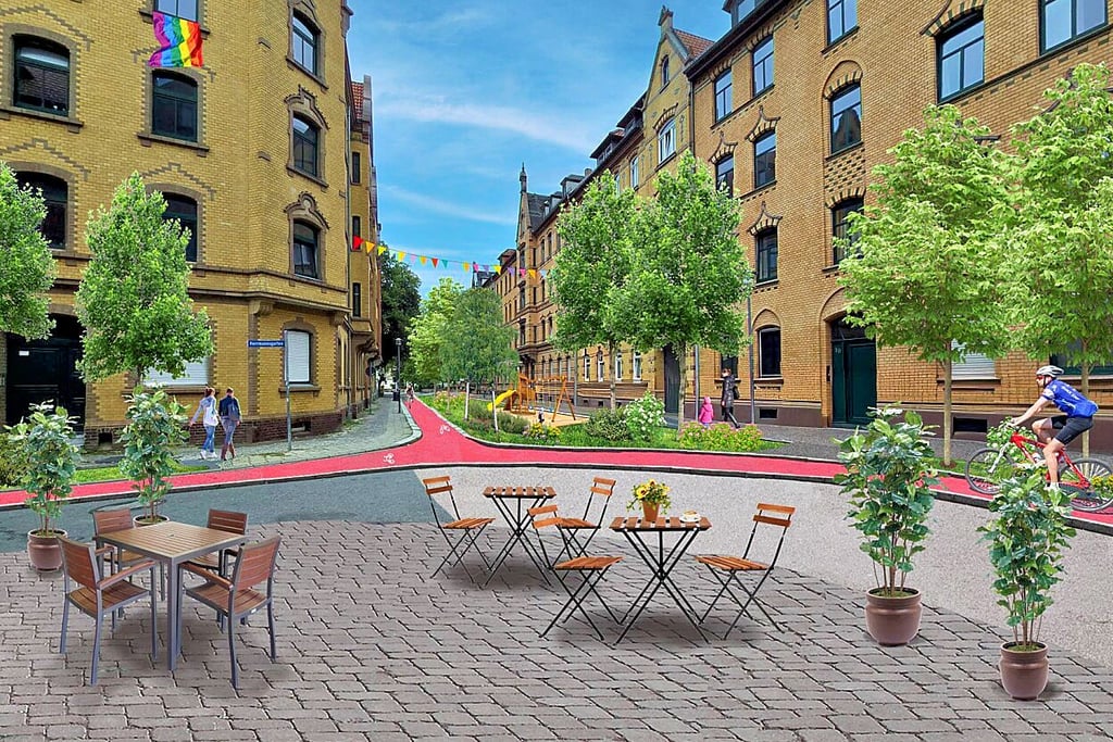 So könnte die Kreuzung von Herrmannsgarten und der Waltherstraße in Weißenfels aussehen, wenn es nach der Stadt.Raum-Initiative geht.