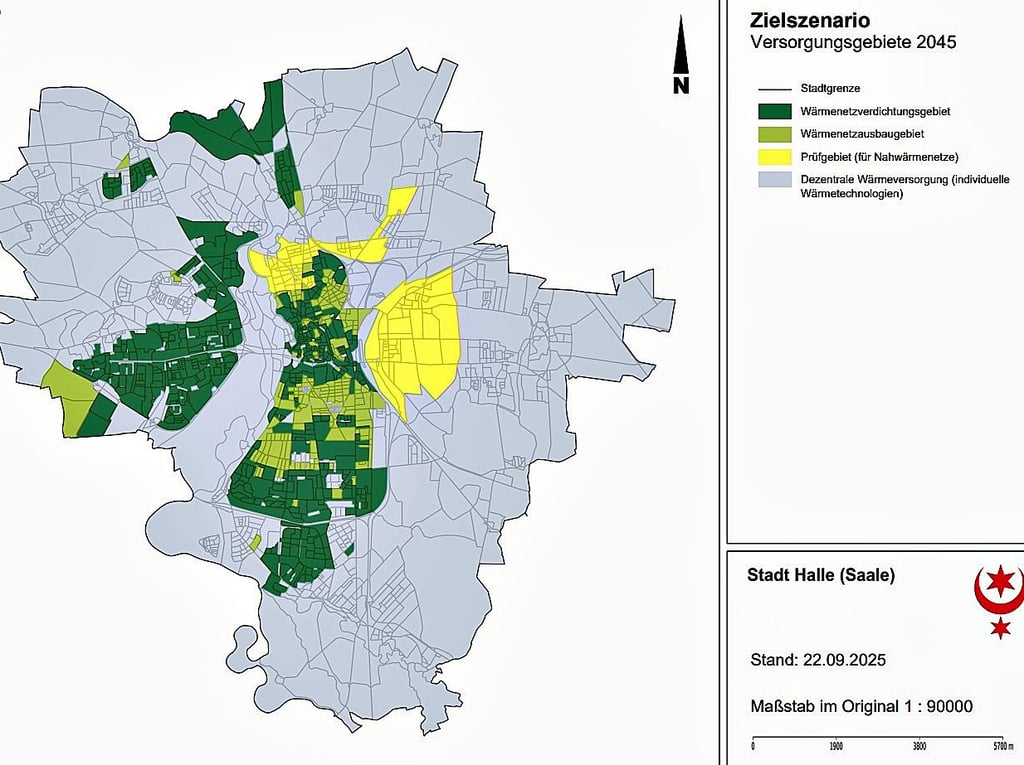 So sieht das Zielszenario für die Wärmewende in Halle 2045 aus.