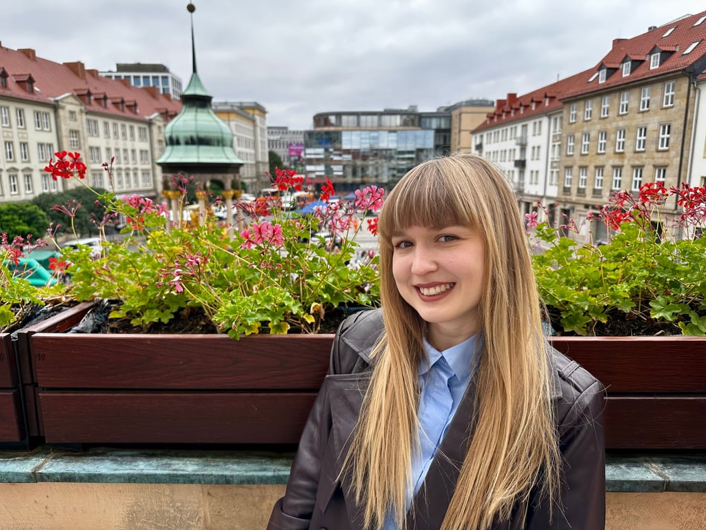 Einmal auf dem Balkon des Magdeburger Rathauses stehen: Für Liudmyla Bilous ging ein Traum in Erfüllung.