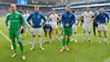 Die mitgereisten Anhänger munterten die Spieler des 1. FC Magdeburg auf.