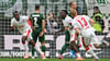 Das 600. Tor der Leipziger Bundesliga-Geschichte: Johan Bakayoko (r) jubelt über das 1:0 in Wolfsburg.