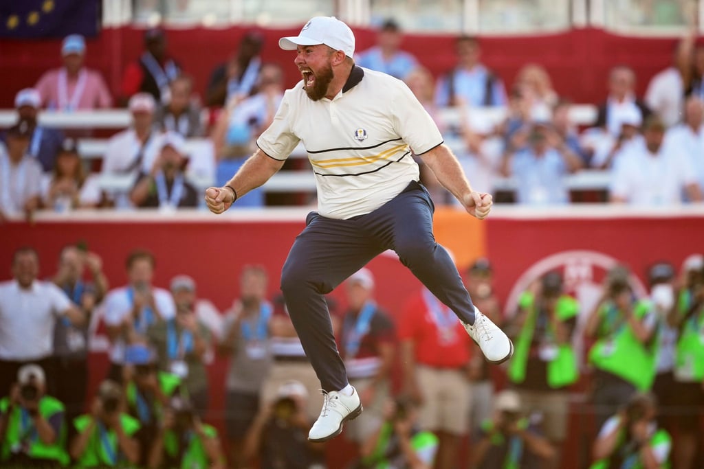 Der Satz nach dem entscheidenden Putt: Shane Lowry jubelt über die Titelverteidigung im Ryder Cup.