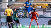 Kampf um jeden Ball im Duell Münster gegen Braunschweig.