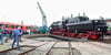 Auf der Drehscheibe präsentierten sich die Dampfloks beim Herbst- und Jubiläumsfest der Eisenbahnfreunde Staßfurt den Fotografen.