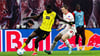 Serhou Guirassy im Spiel gegen RB Leipzigs Lukas Klostermann.