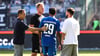 Hoffen auf den ersten Sieg seit August: Sportchef Otmar Schork (v.l.), Trainer Markus Fiedler sowie die Spieler um Rayan Ghrieb und Samuel Loric.