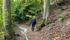 Wanderer kommen auf dem wiederhergestellten Eselstieg zwischen Bodetal und Roßtrappe wieder gut voran. Unter anderem wurde eine Hangsicherung vorgenommen.