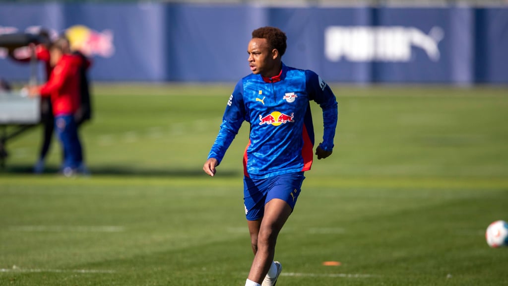 Assan Ouedraogo im Training von RB Leipzig.