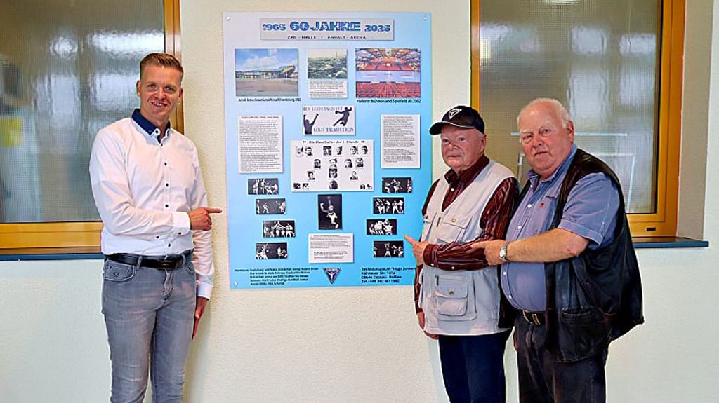 Die Dessauer Anhalt Arena bekommt eine Tafel zum 60. Jubiläum.