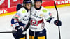 Nationalspieler Frederik Tiffels (l.) erzielte den Siegtreffer der Eisbären Berlin in Augsburg.