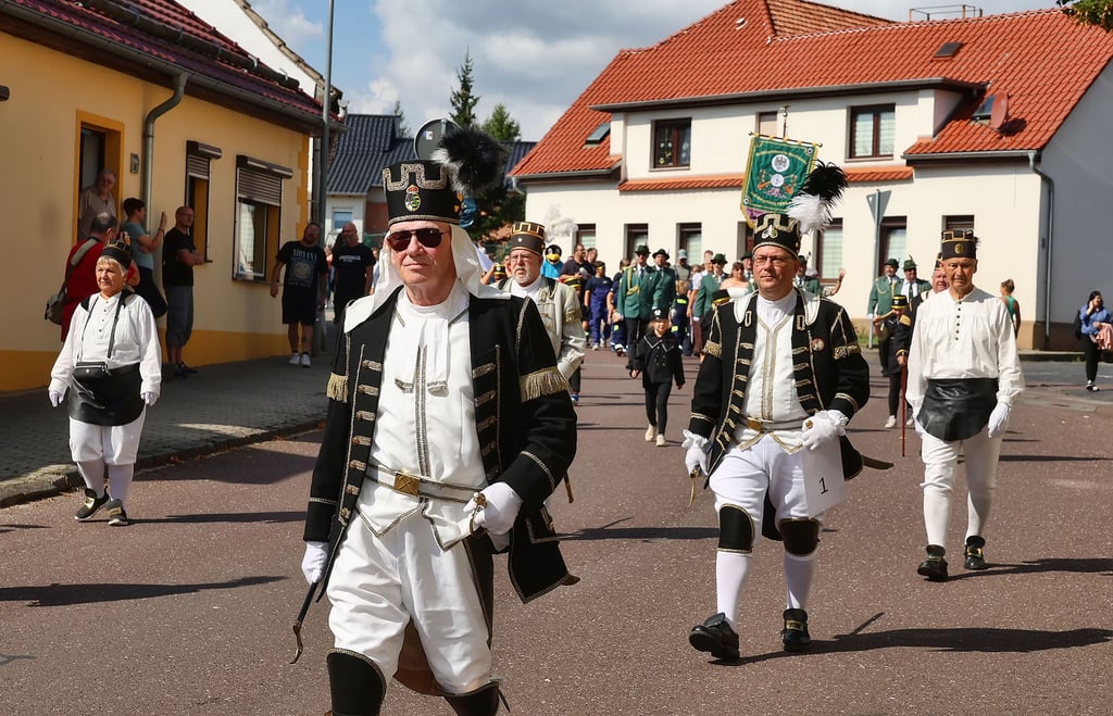 Schnappschuss vom Festumzug in Gerbstedt zum Stadtjubiläum.